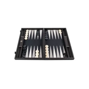 Premium Backgammon Træ Kunstlæder Sort 48 x 30 cm