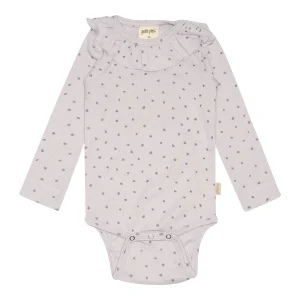 Petit Piao - Langærmet Body Modal O-neck Frill Dot - Light Lavender/Dusty Lavender