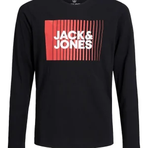 Jack & Jones - Corp Logo Tee Play LS O-Neck Noos - Black