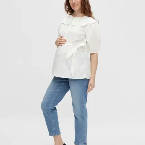Mamalicious - Graviditets skjorte - Tora Scallop - White