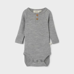 Lil 'Atelier - Fable Langærmet Slim Uld Body - Grey Melange