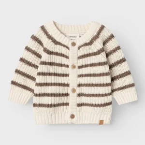 Lil 'Atelier Stribet Strik Cardigan - Emlen - Birch