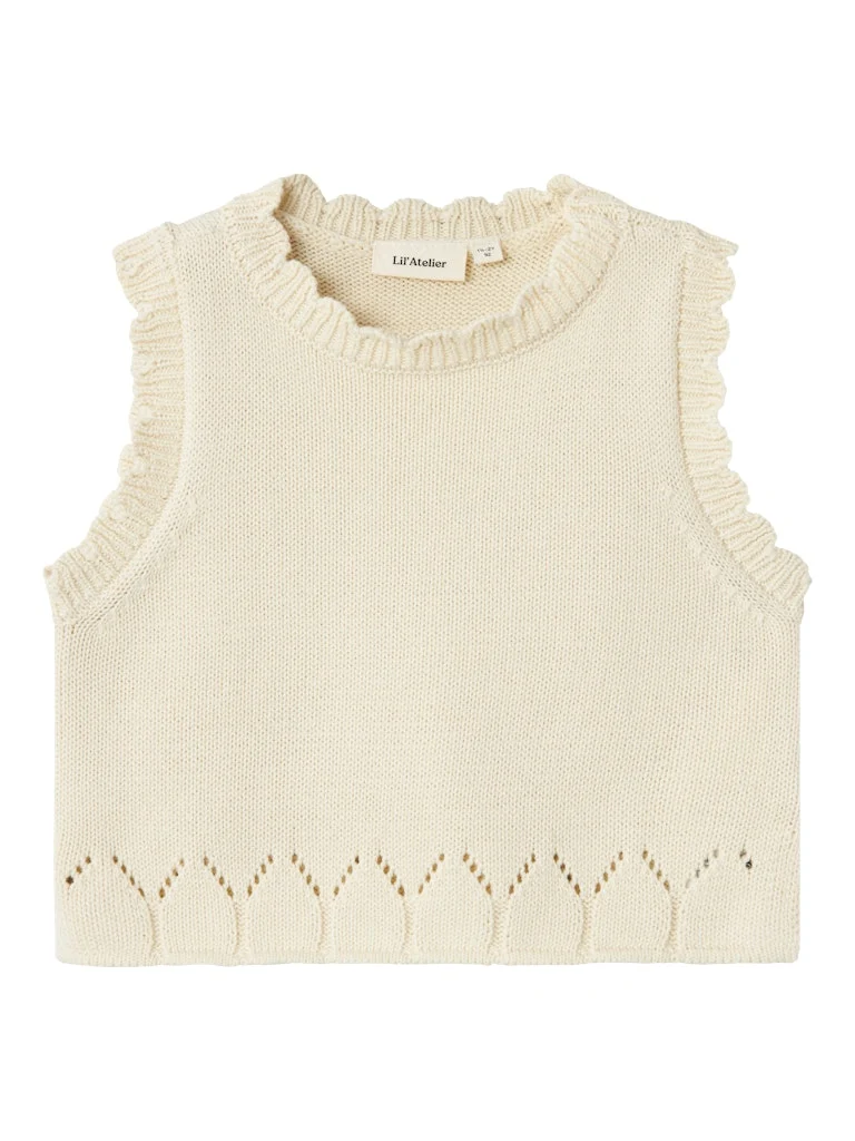 Lil' Atelier Strikket Vest - Ramla - Turtledove