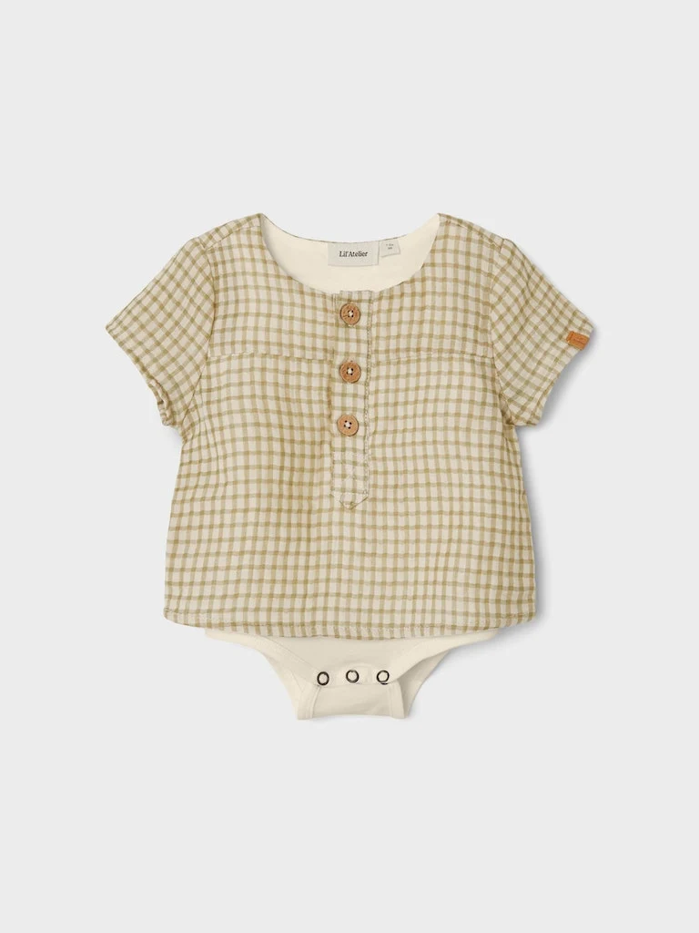 Lil 'Atelier - Hanson Kortærmet Loose Skjortebody - Sage