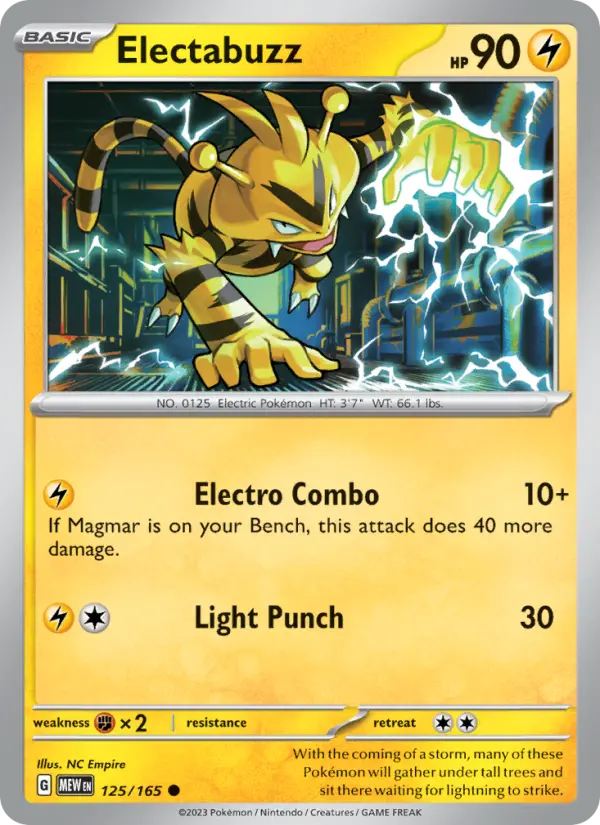 Electabuzz – 125/165 (151) · Common · Lightly Played - Billede 2