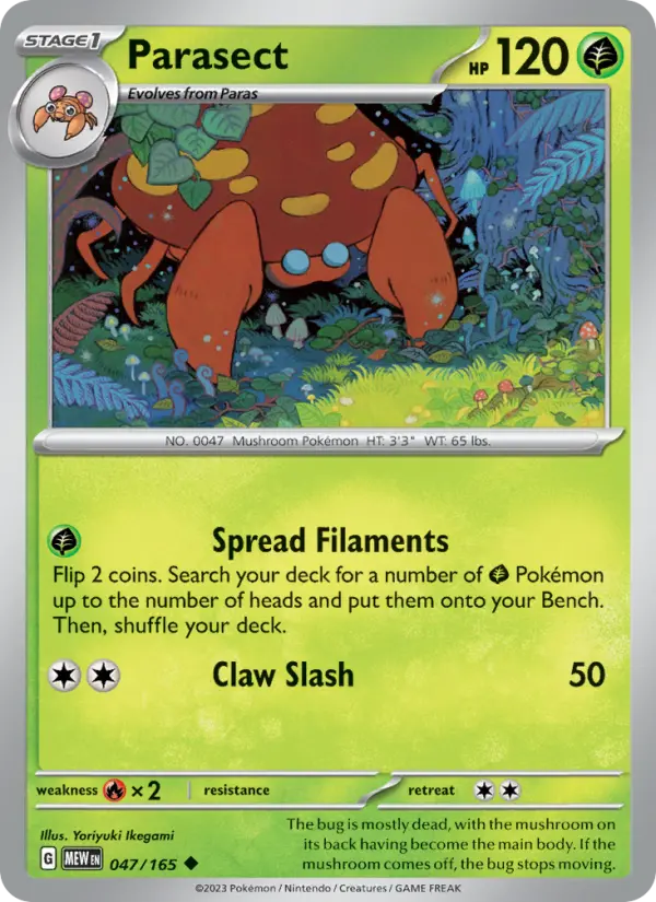 Parasect – 047/165 (151) · Uncommon · Lightly Played - Billede 2