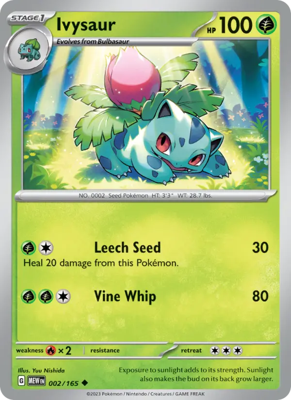 Ivysaur – 002/165 (151) · Uncommon · Lightly Played