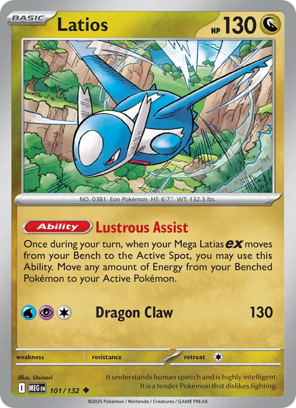 Latios – 101/132 (Mega Evolution) · Uncommon · Lightly Played